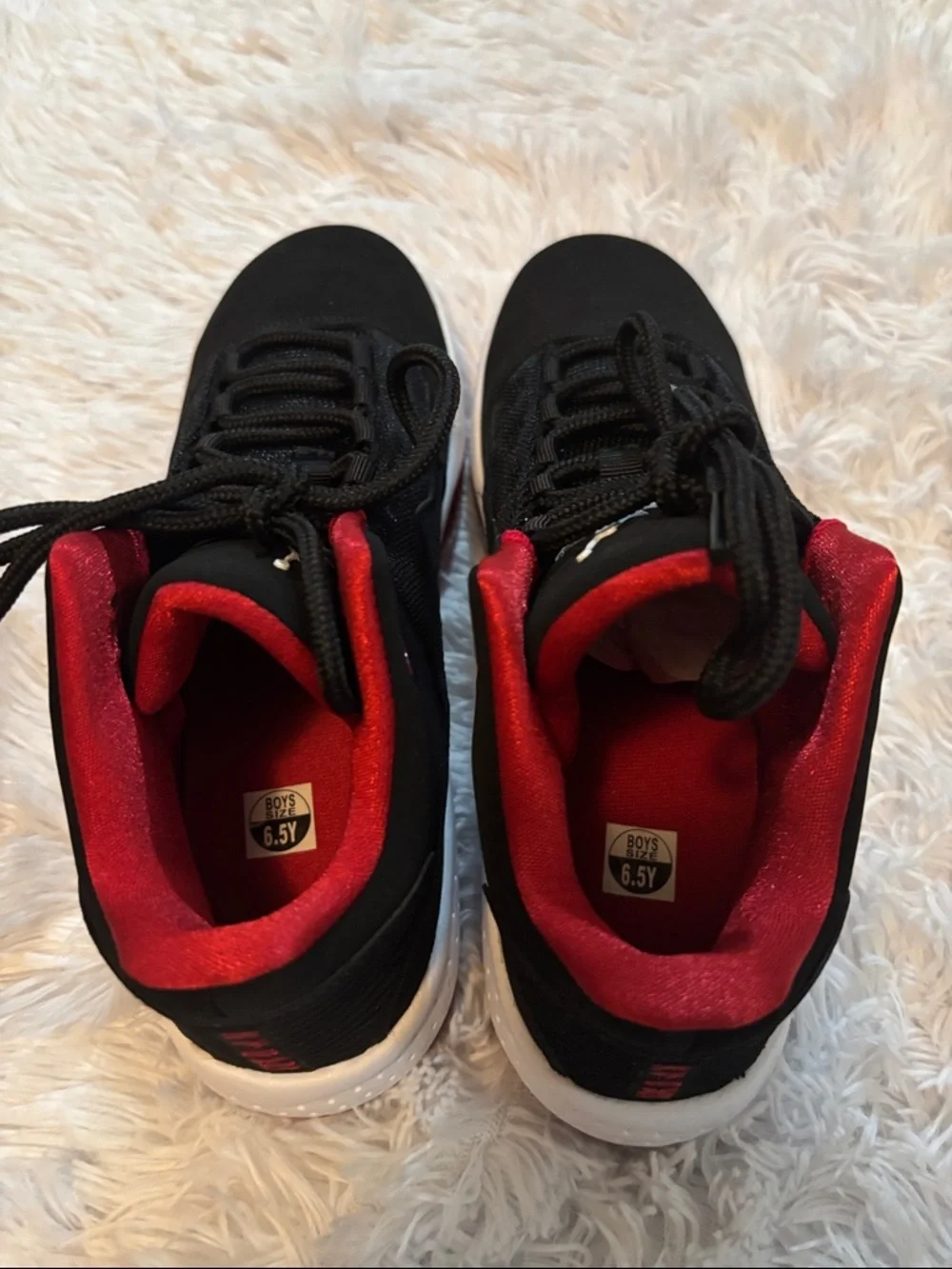 Jordan Black and Red Low-Top Basketball Sneakers